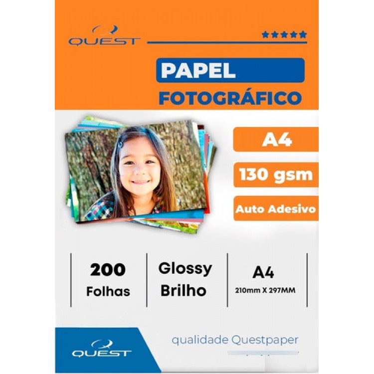 Papel Fotogr Fico Premier A Adesivo G Brilho Folhas